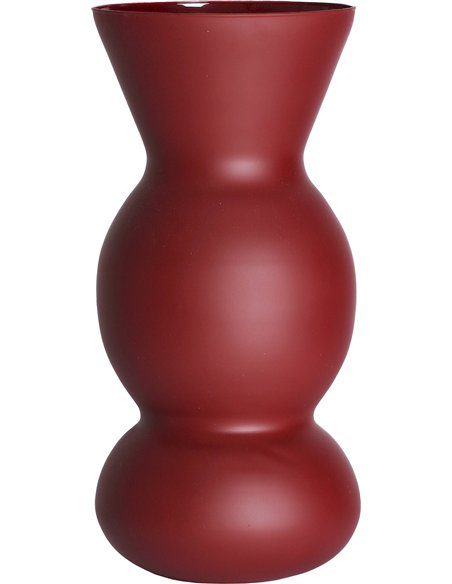 Vase raffiné en cristal bordeaux finition mate contemporaine