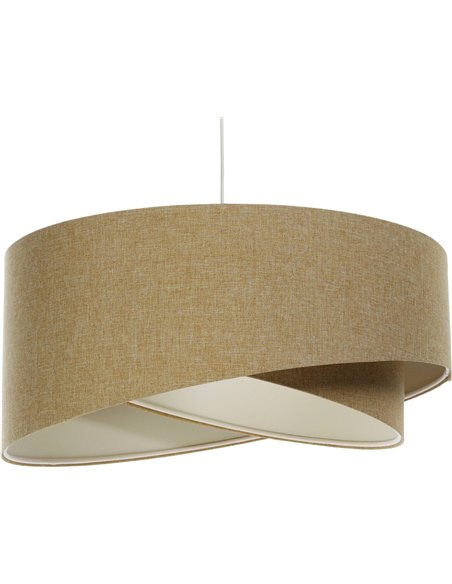 suspension boho tissu crème design élégant salon