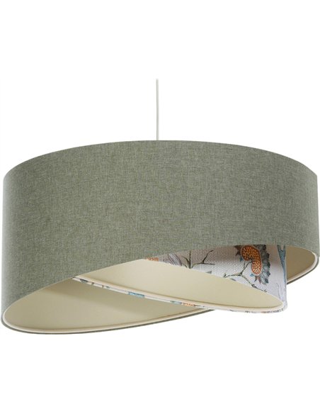 suspension bohème en tissu crème pour salon élégant