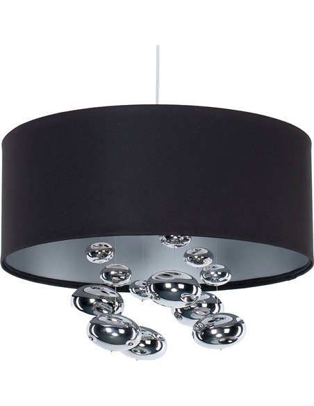 Suspension noire élégante avec boules argentées déco chic