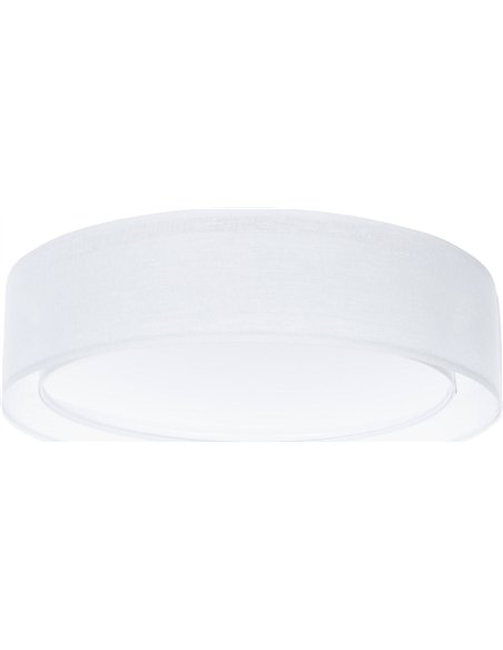 Plafonnier tissu double couche lumière douce effet uniforme