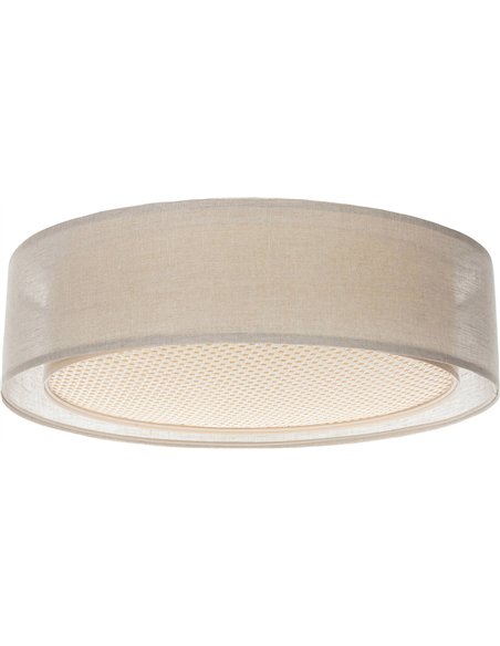 Plafonnier double tissu lumière douce design moderne salon