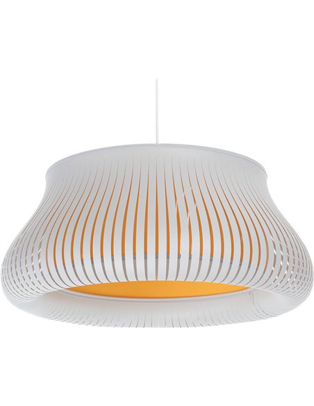 suspension blanche design moderne pour salon élégant