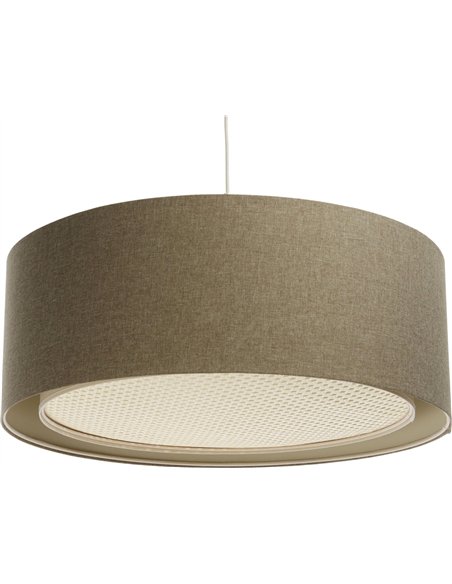 suspension bohème élégante en tissu et rotin pour salon chic