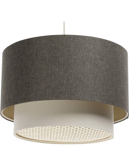 suspension bohème chic en tissu et rotin design élégant