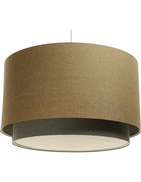 luminaire suspension boho élégant tissu rotin ambiance chaleureuse