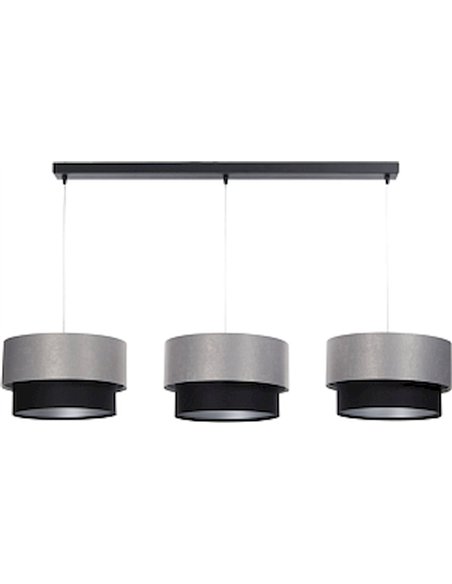 suspension design textile noir et gris pour salle à manger élégante