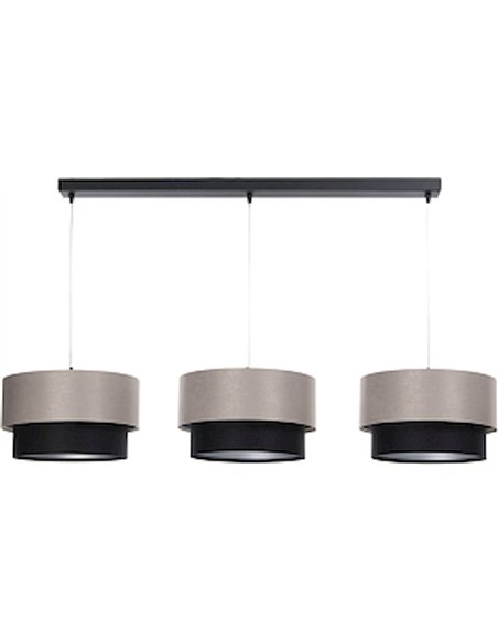 suspension design satin noir beige moderne salon élégant