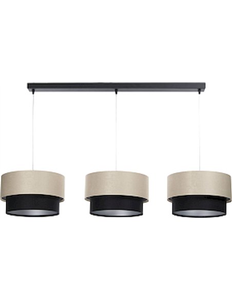 Suspension satin noir crème design élégant pour intérieur moderne