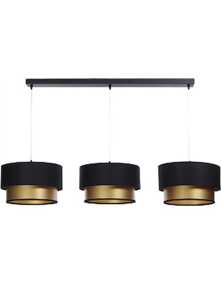 luminaire suspension noire et or effet doré élégant salon