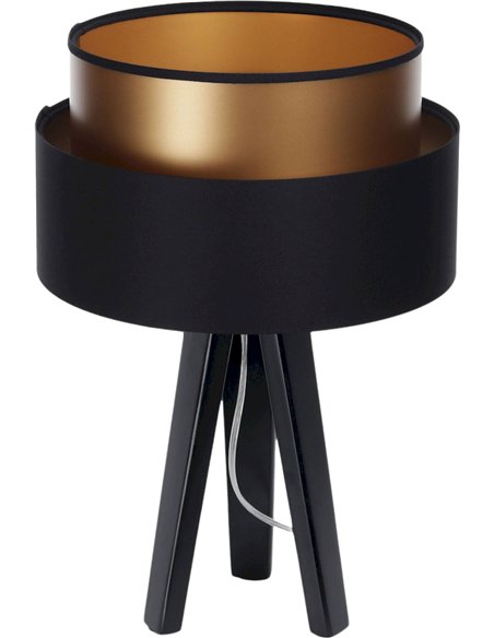 lampe à poser design noir intérieur cuivre élégant