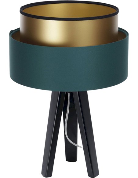 lampe à poser vert bouteille design intérieur doré chic