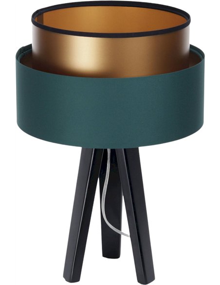 lampe à poser vert bouteille design satin élégant