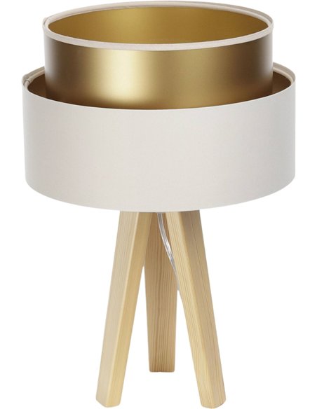 lampe à poser satin crème doré design élégant salon