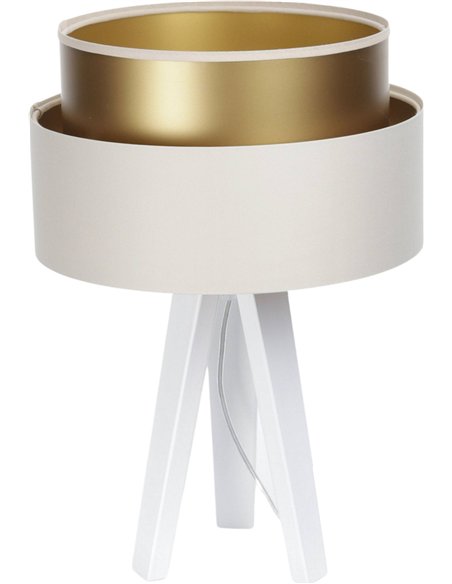 lampe à poser crème doré effet lumineux élégant