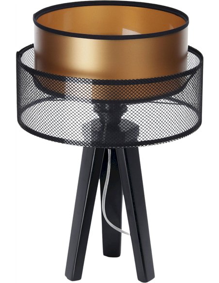 lampe à poser design noir et cuivre effet lumineux salon