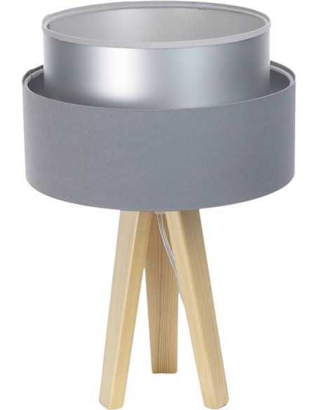 lampe à poser satin gris élégance salon moderne