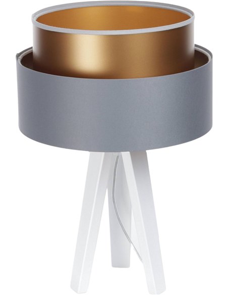 lampe à poser élégante textile gris cuivre déco salon