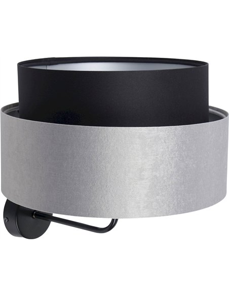 applique murale élégante textile noir et gris satin pour salon