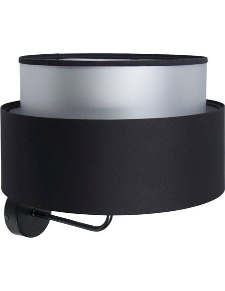 applique murale design noir satin intérieur argent élégant