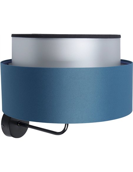 applique murale design bleu nuit intérieur argent satiné