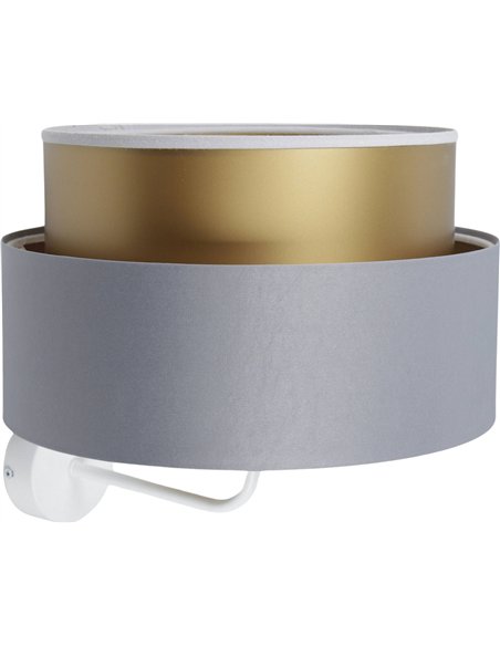 applique murale satin gris doré effet lumineux élégant