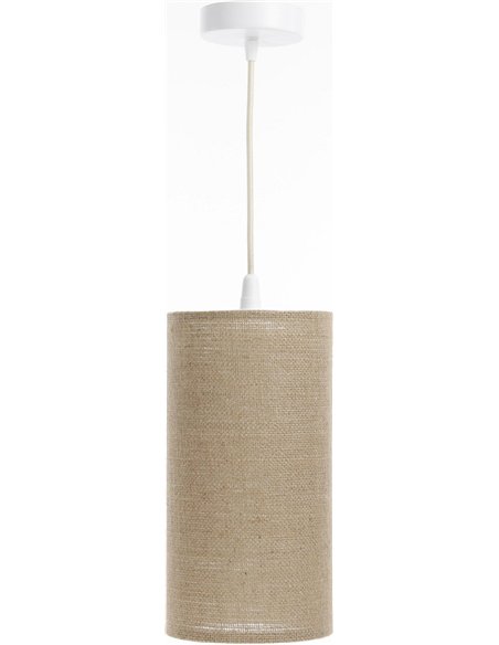 Suspension bohème en lin naturel effet rotin ambiance chaleureuse