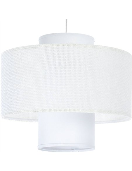 Suspension jute et lin blanc design ajustable lumière douce