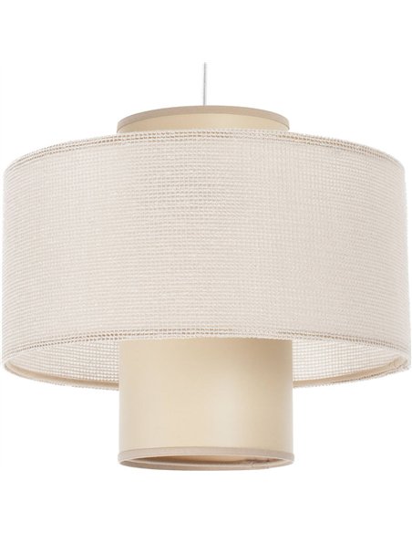 Suspension en jute et lin style naturel lumière douce ajustable