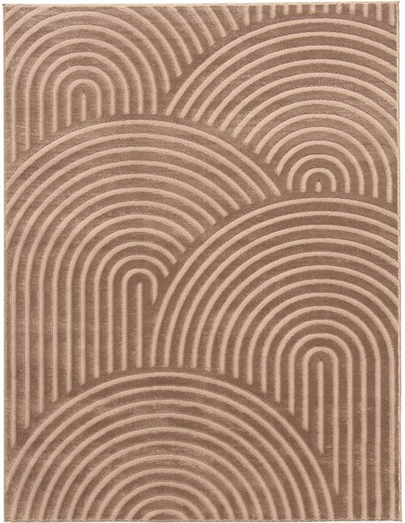 tapis design graphique mocca effet relief demi cercles