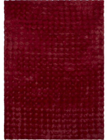 Tapis intérieur rouge cosy tissé machine effet bulle