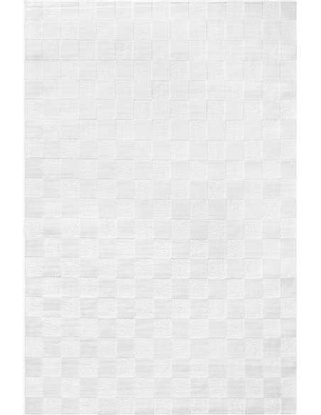 Tapis blanc abstrait effet relief intérieur extérieur