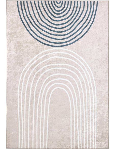 Tapis moderne beige antidérapant look graphique tendance
