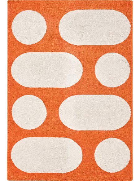 Tapis orange confortable poils longs déco moderne tendance