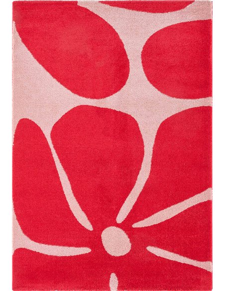 tapis rouge moderne épais à poils longs pour salon