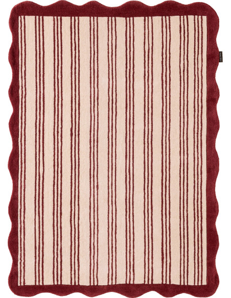 tapis rouge à rayures verticales pour salon et chambre