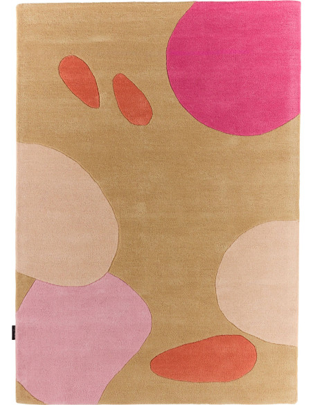 Tapis doux intérieur motif géométrique pastel fait main