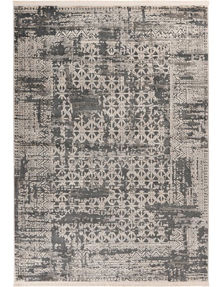 tapis gris design effet patiné pour salon