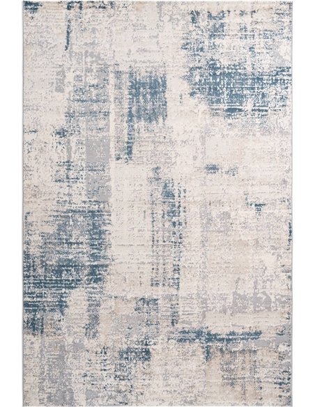 Tapis moderne bleu à relief 3d motif géométrique pour salon