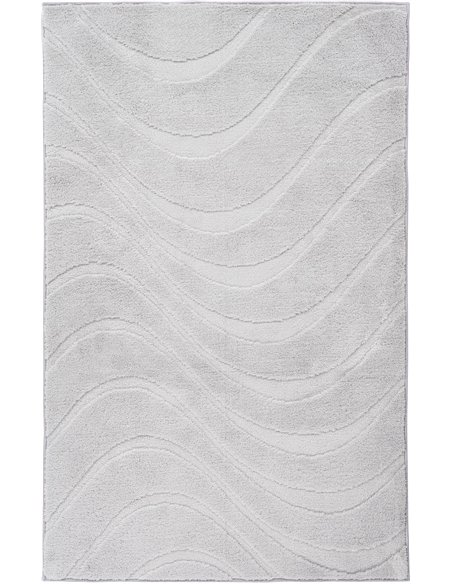 tapis de bain argenté doux avec relief vagues