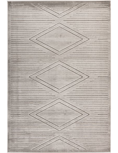 tapis gris à losanges style moderne pour salon