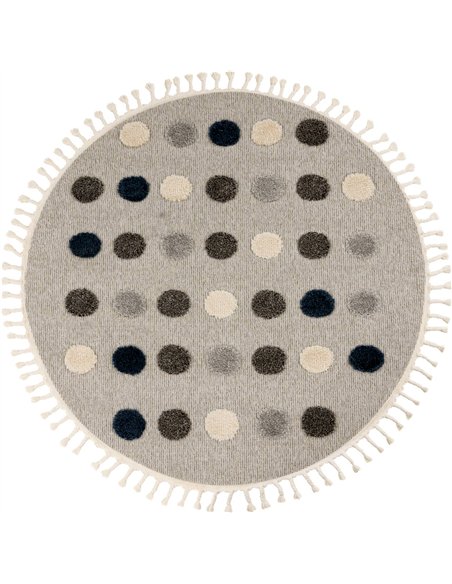 tapis rond gris à pois effet 3d pour salon