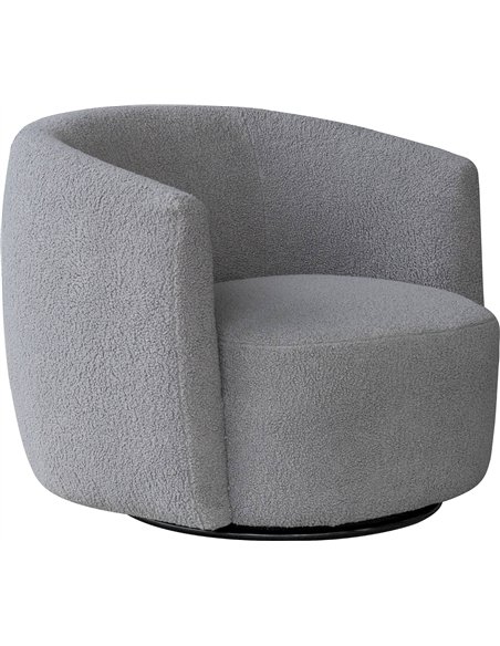 fauteuil pivotant teddy gris cosy pour salon