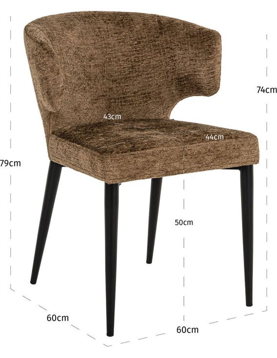 Chaise de salle à manger au design arrondi