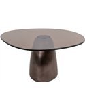 Table basse bronze en aluminium et verre