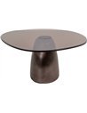 Table basse bronze en aluminium et verre