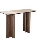 Console contemporaine effet marbre et bois brun