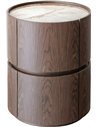 Table de chevet ronde marron avec plateau céramique