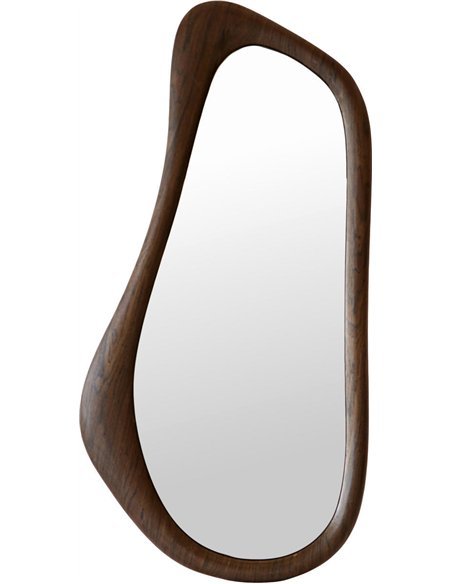 Miroir mural organique avec cadre marron