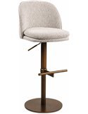 Tabouret de bar pivotant en tissu mocca